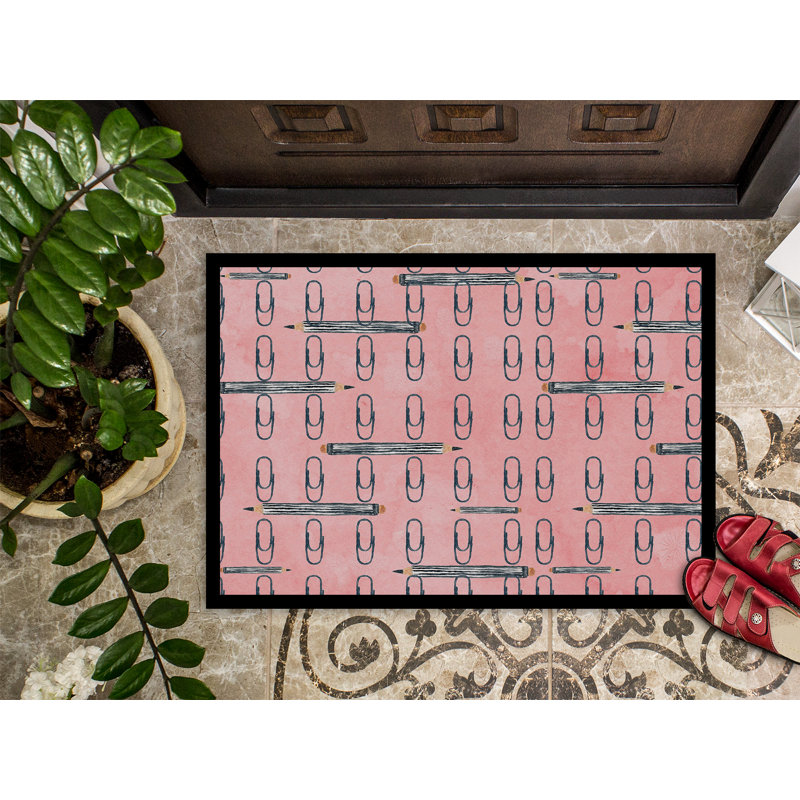 Tapis de porte à trombones organisé, Rose, 24 po x 36 po