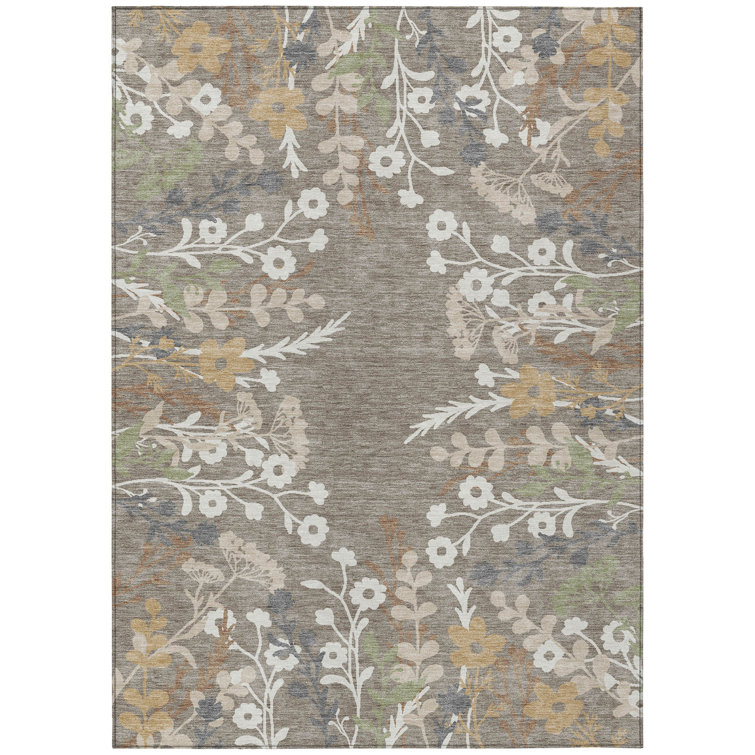 Machine Washable Indoor/Outdoor Adalaide ACN2334 Floral Rug