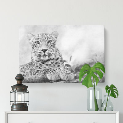 Leopard Resting Painting - Wrapped Canvas