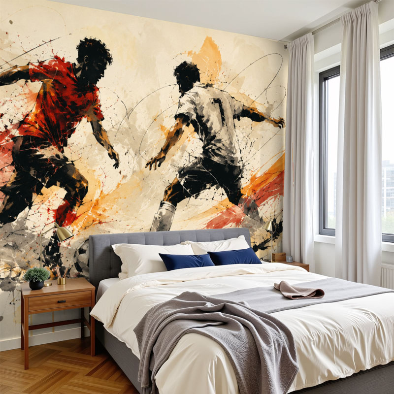 Papier peint adhésif auto-adhésif moderne pour la chambre à coucher L 69 po x l 96 po Peel and Stick