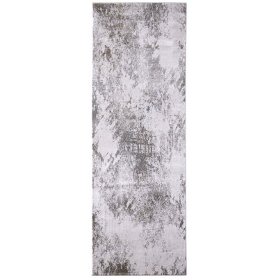 Vanhorn moderne abstrait, gris / argent / taupe