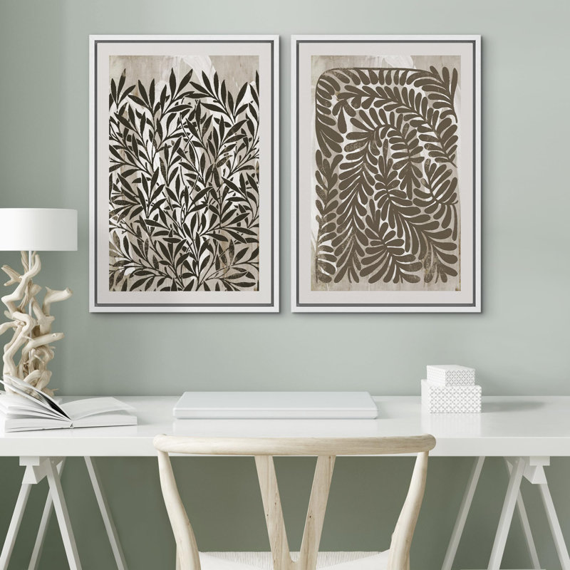 \"Coral et blanc, Mid-Century, carrée, Polygone arches, formes abstraites, images murales, bureau bohème moderne\", 2 pièces sur toile