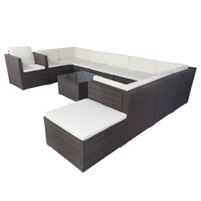 Cleopha 0'' Rattan Outdoor Patio Sectional Set