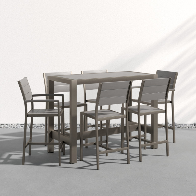 Ensemble repas 7 pièces Betty, Gris, Argent