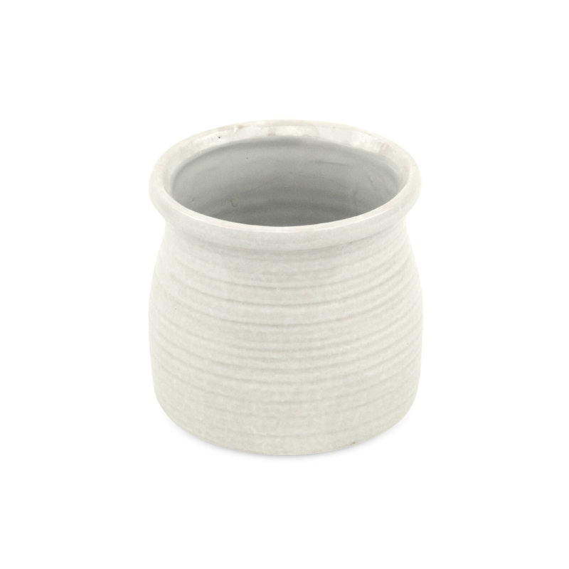 Pot à fleurs en céramique Mott, Blanc, H 4,75 po x l 5 po x P 5 po