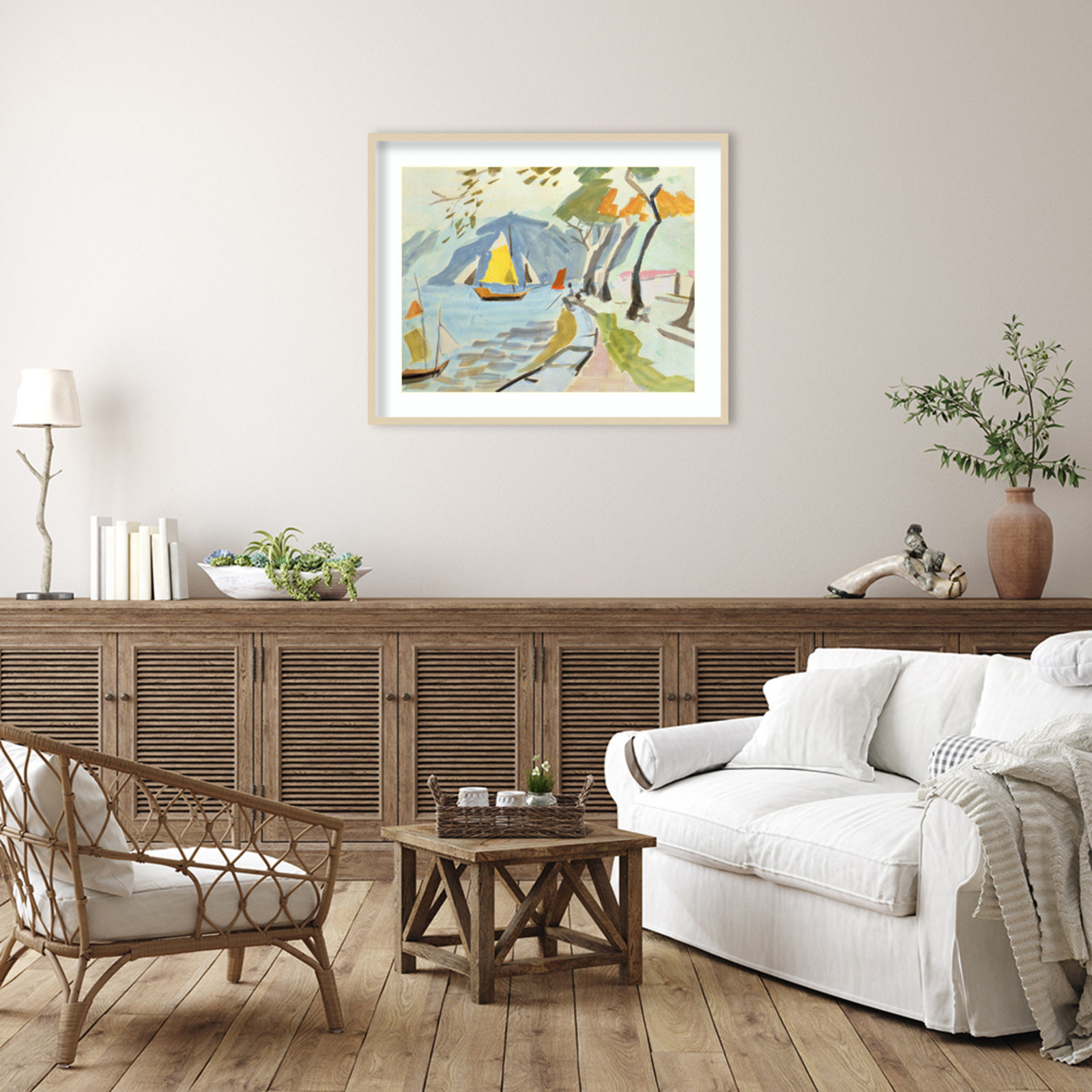 Macau Shoreline Print by Anne Durham, Brown, 33" H x 41" W x 1" D