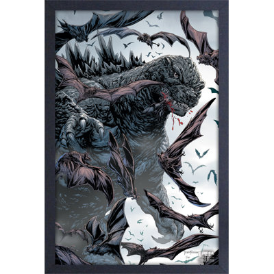 Godzilla - Here There be Dragons, impression encadrée 11 x 17