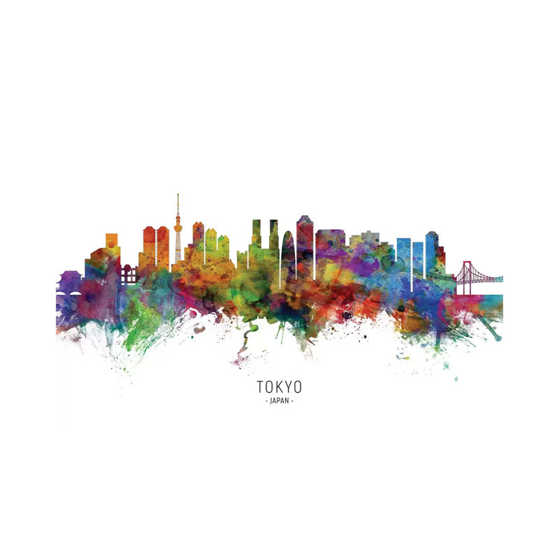 Tokyo Japan Skyline by Michael Tompsett - Wrapped Canvas Print, 20.32 cm H x 30.48 cm W