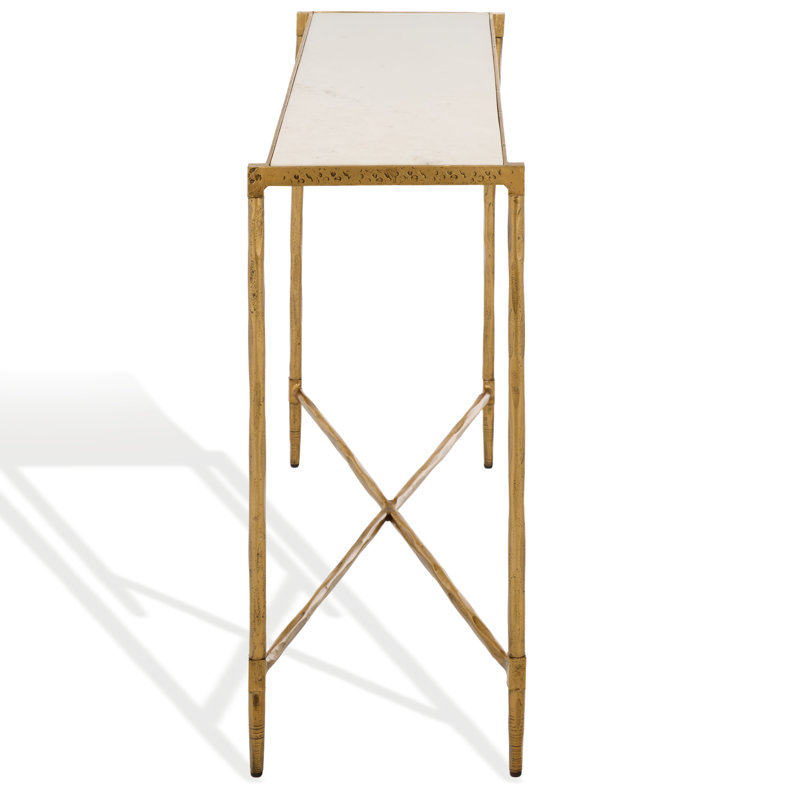 Isabellina Metal And Marble Console Table, Brass