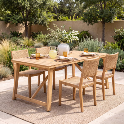 Alyisa 78.75'' Teak Outdoor Dining Table