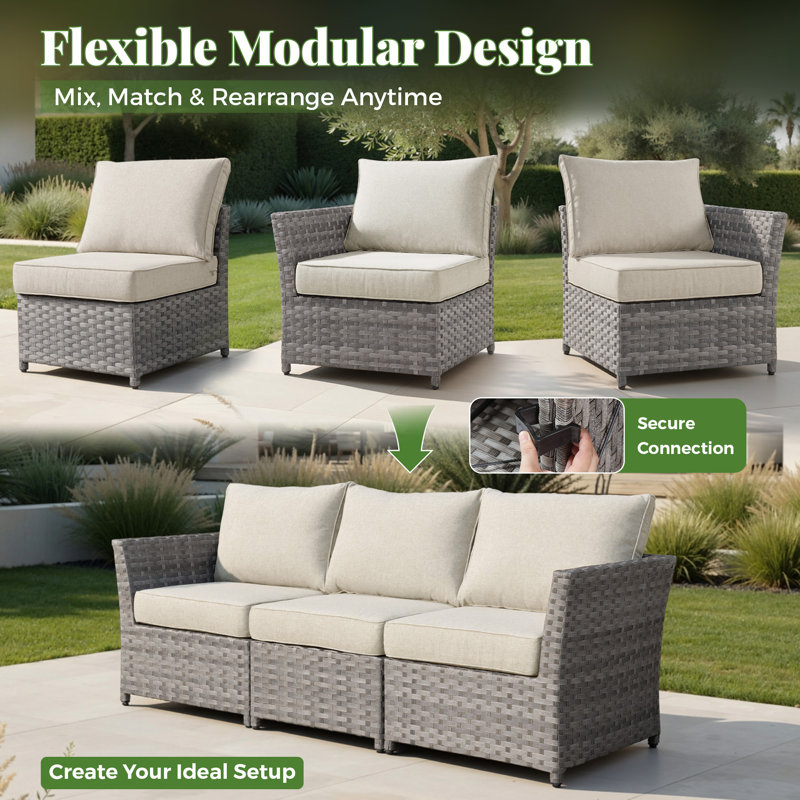 5 - Person Patio Conversation Set, Beige