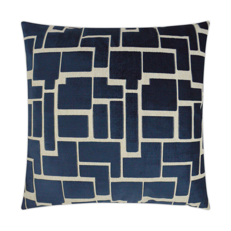 Aura Throw Pillow, Navy, Square 36"