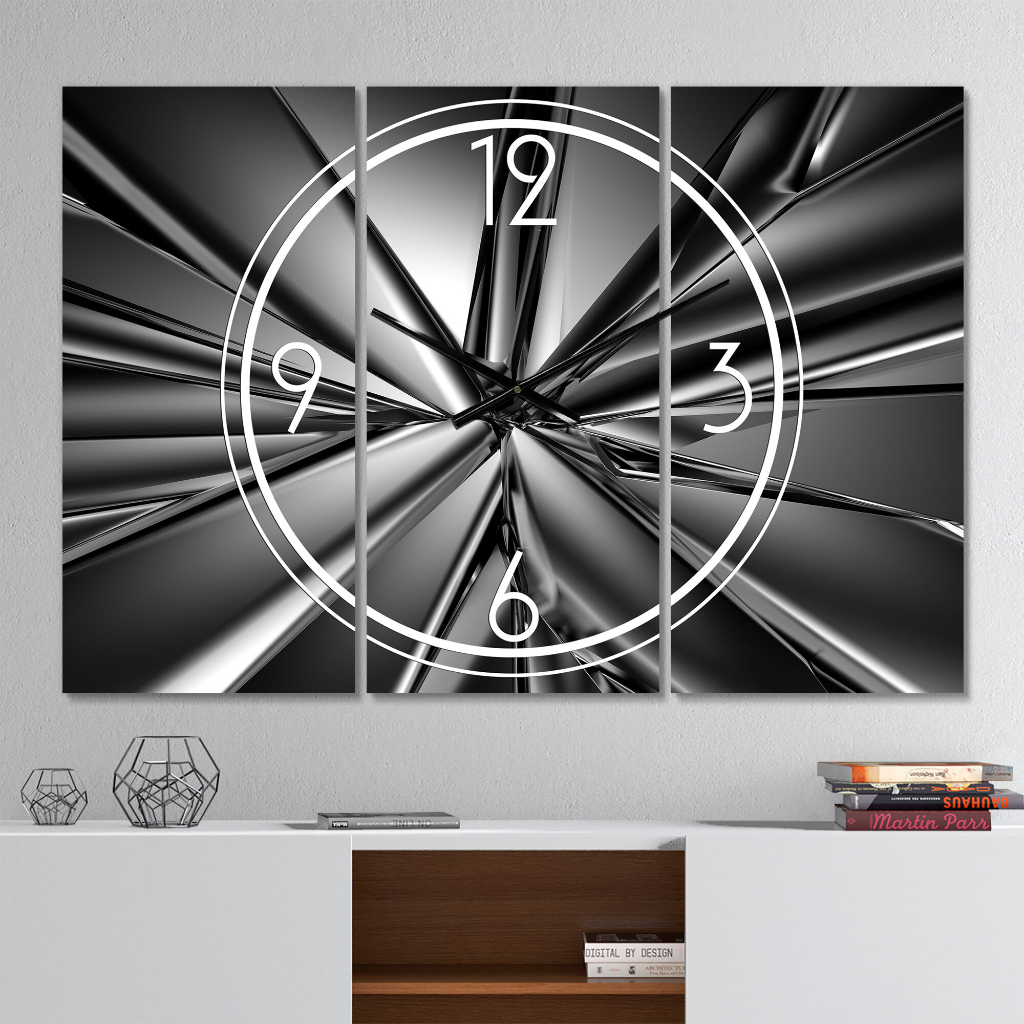 Ivy Bronx Oversized Futuristic Wall Clock & Reviews | Wayfair