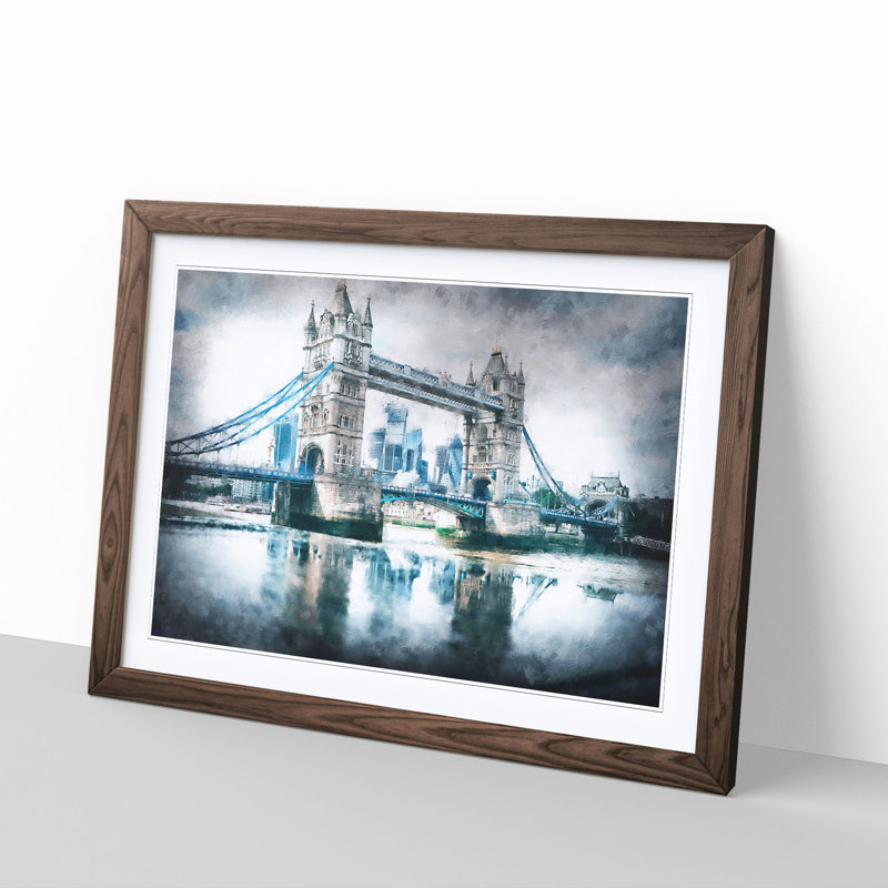 London Bridge - Framed Print, Walnut Framed, 24cm H x 33cm W x 2cm D