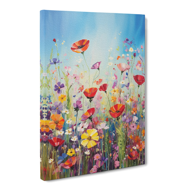 Wildflowers Colour Field No.3 - Wrapped Canvas, 76cm H x 50cm W x 3cm D