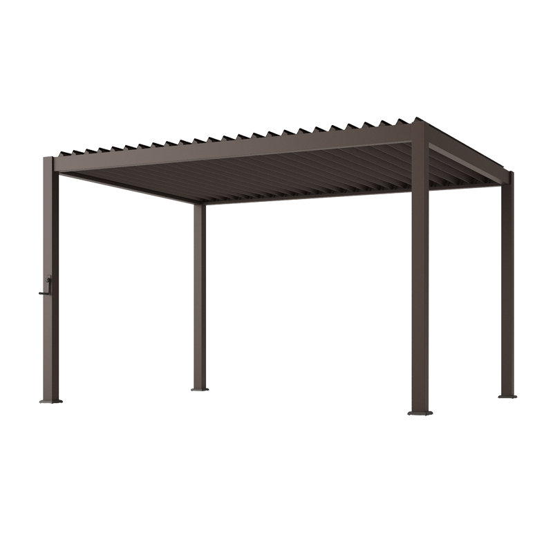 Full Aluminum Frame Pergola with Adjustable Roof Durable Double-layer Louvered Pergola, 10ft W × 13ft D