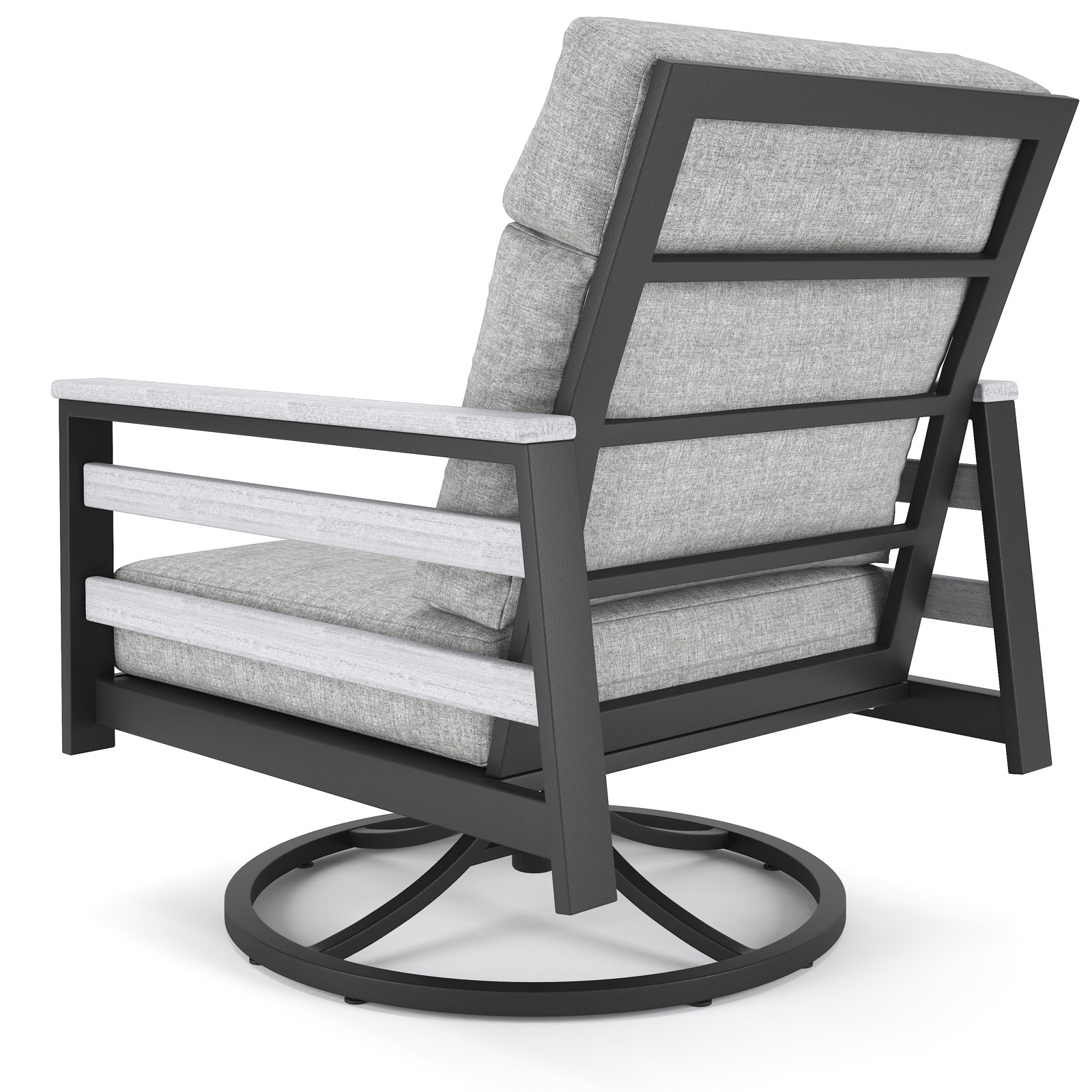 Townsend Sunbrella® Swivel Patio Lounge Chair, Canvas Granite, White