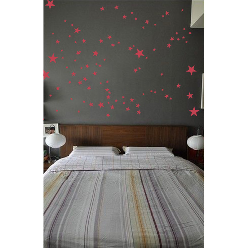 Adhésif décoratif étoiles, Rouge Dahlia, H 24 po x l 27 po x P 0,01 po