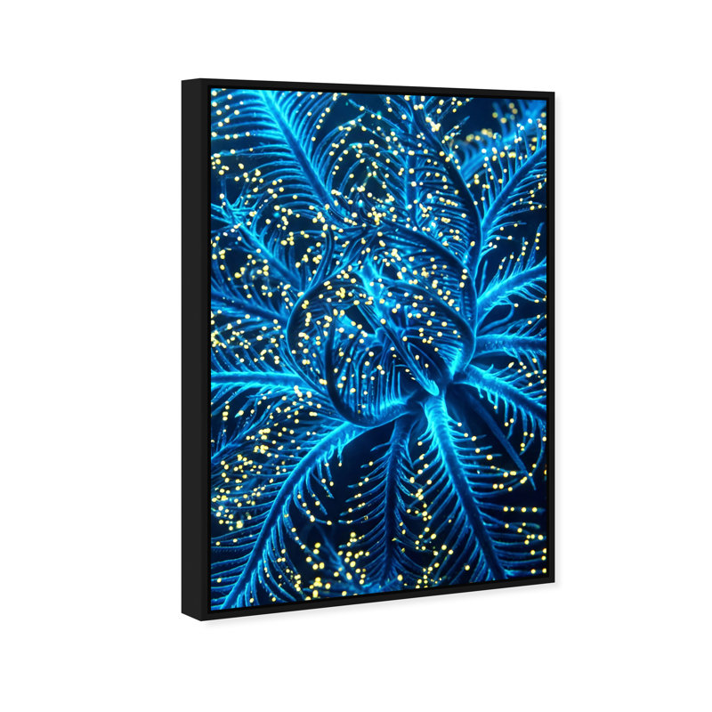 Neon Bloom Print by Oliver Gal, 25"H x 17"W, Black Floater Frame
