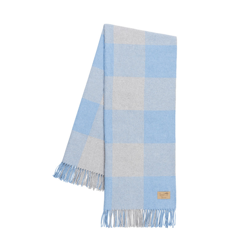 Buffalo Check Throws, Denim/Light Gray