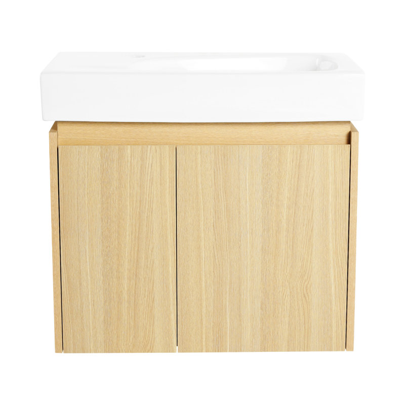 Meuble-lavabo 24 po avec résine de lavabo, porte, meuble-lavabo, Chêne