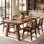 Table de salle à manger en bois massif de 70,87 pouces de long pour la cuisine, la salle à manger et les appartements