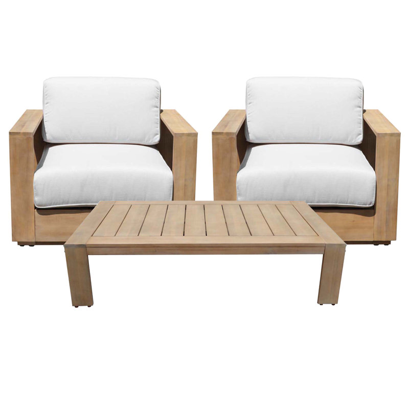Harbor 2 - Person Patio Conversation Set with Cushions, Natural