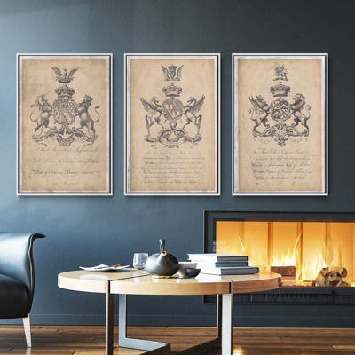 Peerage Of England II, ensemble de 3 toiles encadrées