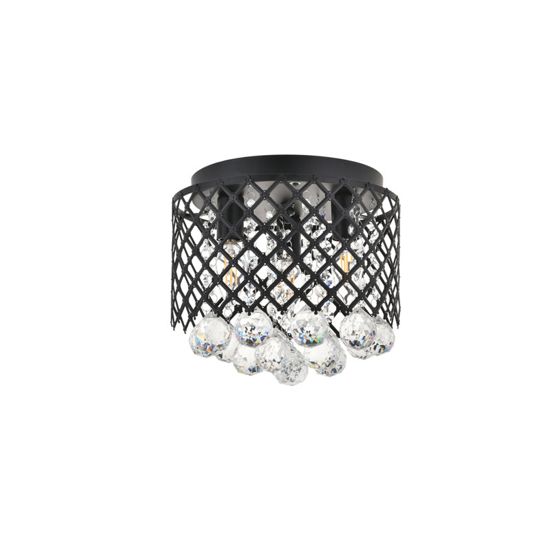 Stollings Flush Mount, 3, 9.2" H x 10" W x 10" D, Matte Black