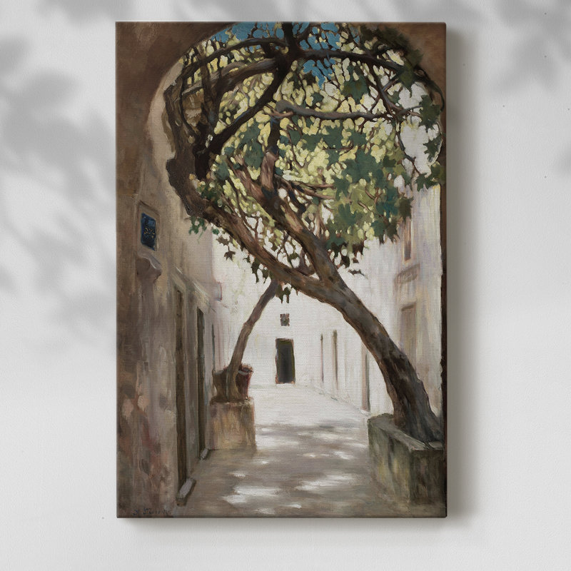 Paysage rétro CXLI - galerie enveloppée de cavas, H 48 po x l 32 po