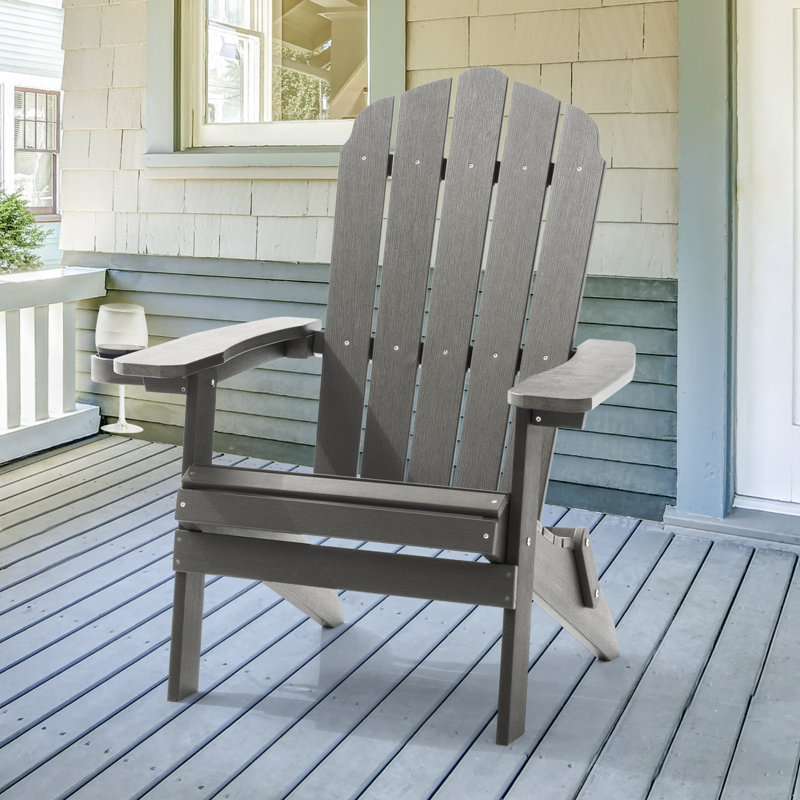 Chaise Adirondack pliante en plastique Sheredan, gris