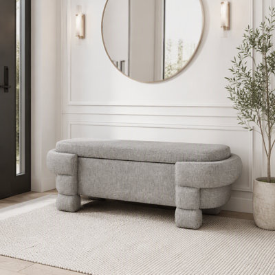 Chenille Upholstered Bench