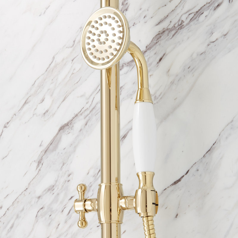 Alliston Pressure Balanced Shower System with Shower Head, Hand Shower - Rough In Included, Polished Brass