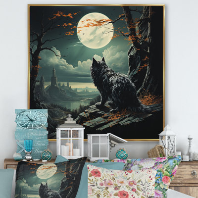 Wolf Howling At The Moon II - Fashion Bitcoin Wall Art