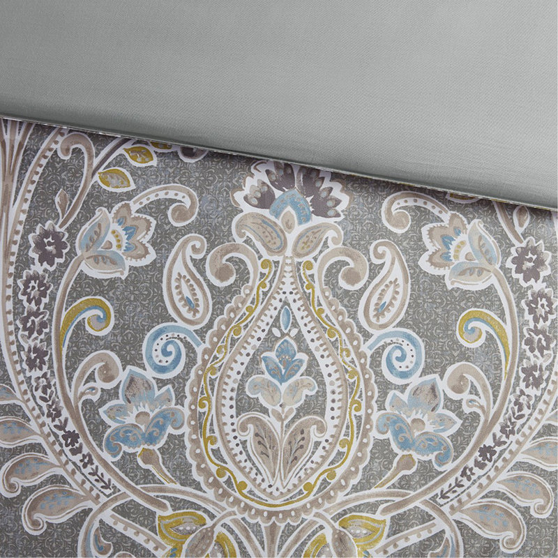 Ensemble de housse de couette en coton 5 pièces très grand gris