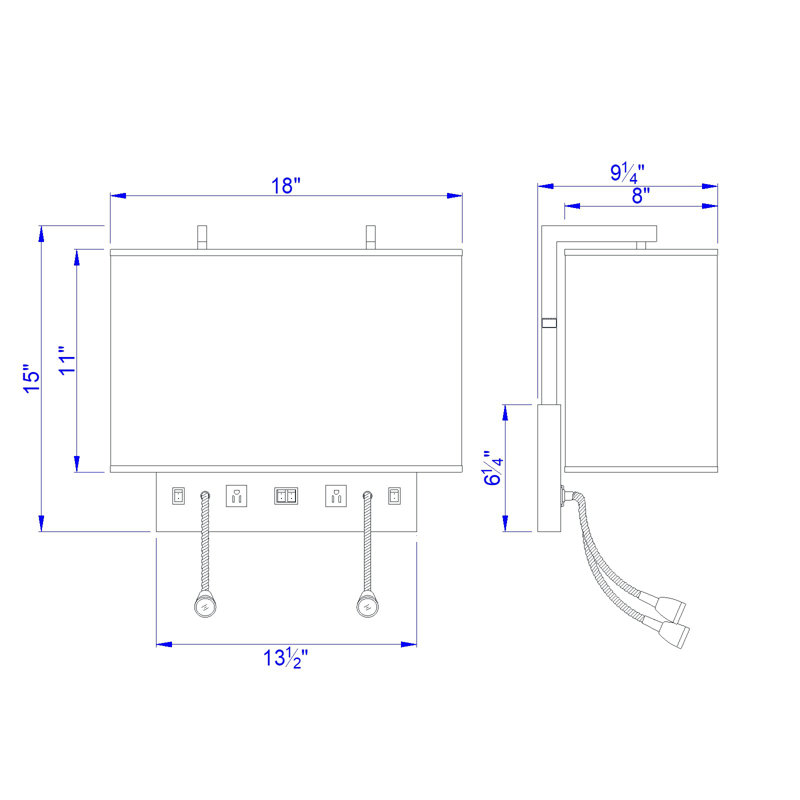 Sofren Steel Plug-in Flush Mounted Sconce