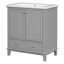 Meuble-lavabo multifonctionnel avec portes et tiroir 30 po-102493509