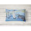 Coussin décoratif intérieur/extérieur bleu héron voiliers chiens river bridge