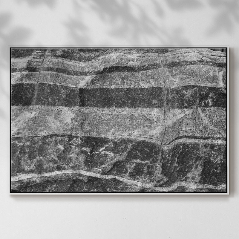 " Found Textures XI ", White Floater Framed Canvas, 27" H x 41" W x 2" D