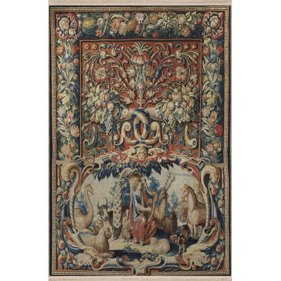 Multi Color Tapestry Design Flower and Horse Pattern Vintage Decorative Machine Washable Area Rug