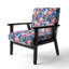 Fauteuil d'appoint rembourré bohème et éclectique rose et mauve à motif cachemire roses et mauves