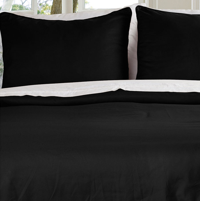 Ensemble de housse de couette , Noir, Double / Grand