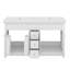 Meuble-lavabo à double cuve 60 ", pieds en bois massif, 3 tiroirs, 4 portes, 2 tablettes double couche, conception à fermeture en douceur