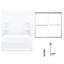 60" W x 75" H Frameless Rectangle Sliding Tub & Shower Kit with Towel Bar and Base Included-1317668250
