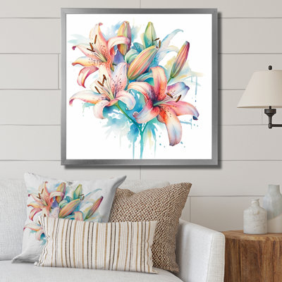 Aquarelle élégante lis pureté III sur toile