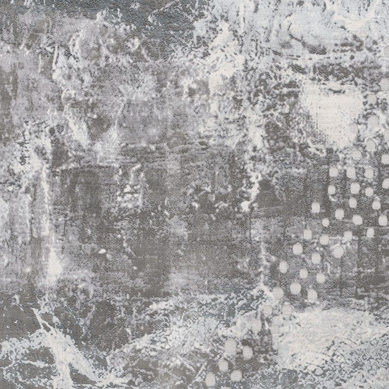 Tapis abstrait gris et ivoire 5 pi x 7 pi