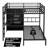 Space‑Saving Full XL Over Twin Loft Bunk Bed with Folding Desk, LED Closet & USB Ports