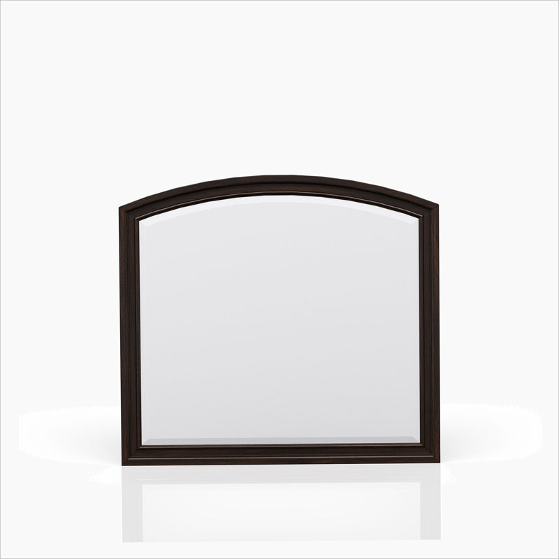 Keever Solid And Engineered Wood Flat Wall Mirror, Cherry