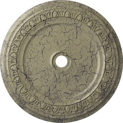 Médaillon de plafond Endurathane Caputo, diamètre extérieur de 41 po x 4 po x P 2 3/8 po (convient aux auvents jusqu'à 5 1/2 po), finition craquelée en pierre de château peinte à la main