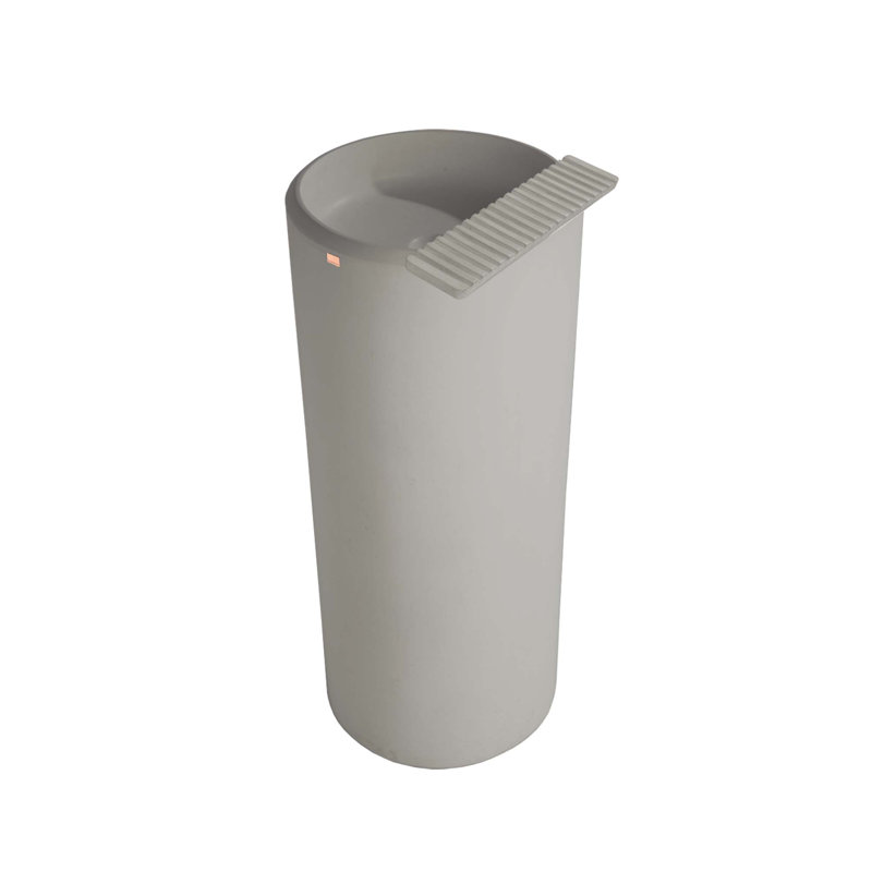 Konkretus Ubud 14.6'' Concrete U-Shaped Bathroom Sink, Rain Gray
